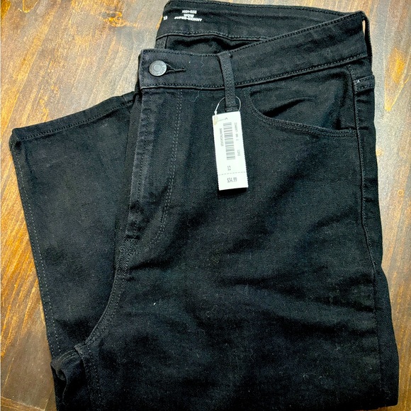 New Old Navy Extra High-Rise Skinny Black Jeans Size 12 - Picture 1 of 2
